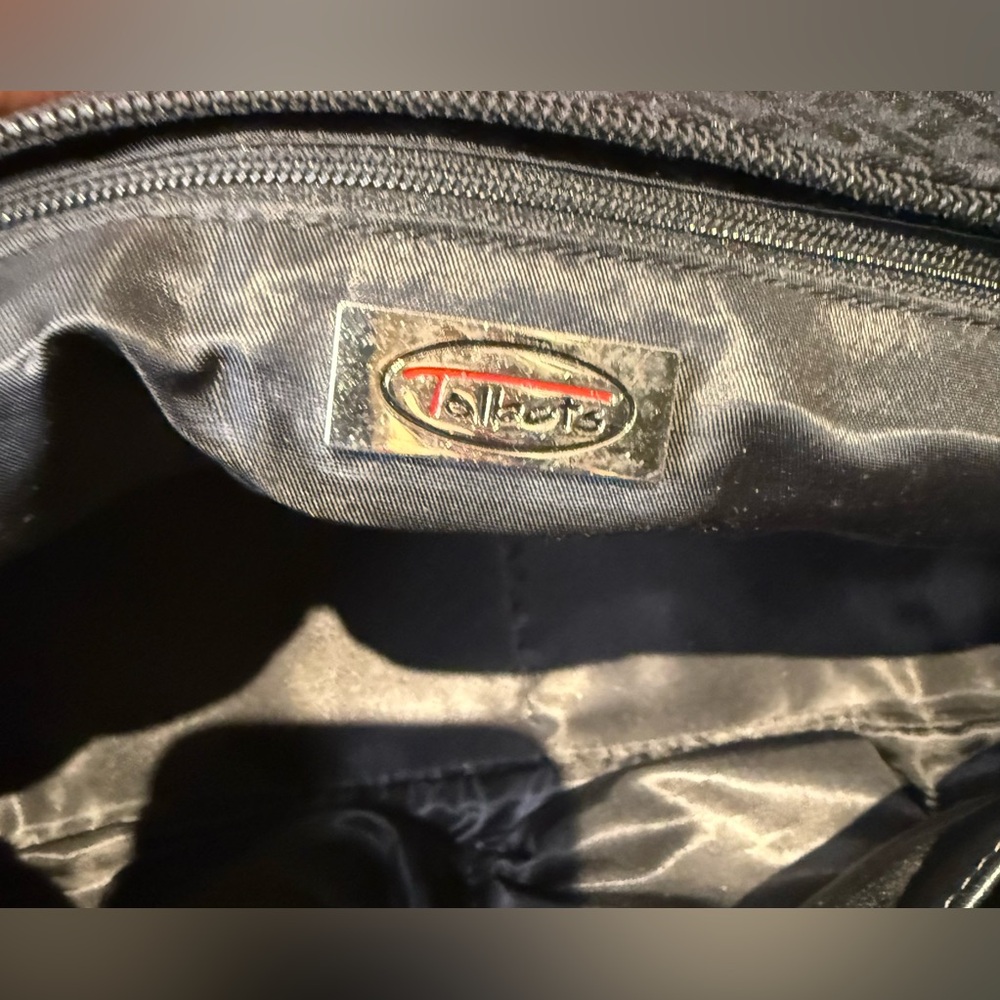 Talbots vintage Shoulder Bag black Jacquard with leather trim EUC Y2K - Picture 8 of 10